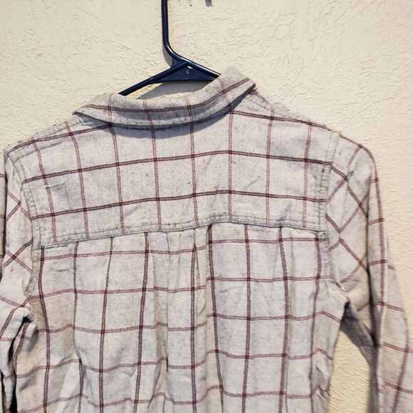 Madewell Size S Ex-Boyfriend Flannel Plaid Button Down Shirt Relaxed Fit - Picture 7 of 10